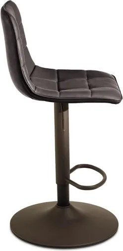 Sgabello girevole in ecopelle Marrone e struttura in metallo Arca 2 pezzi