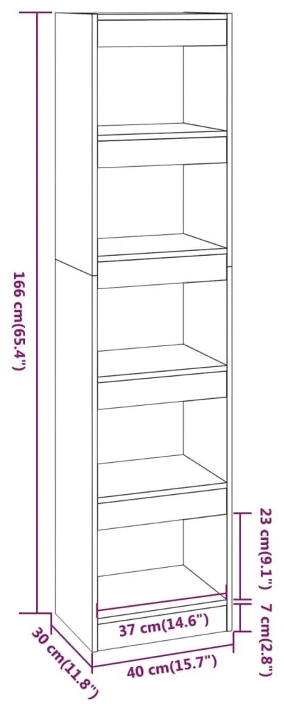 Libreria/Divisorio Bianco Lucido 40x30x166 cm