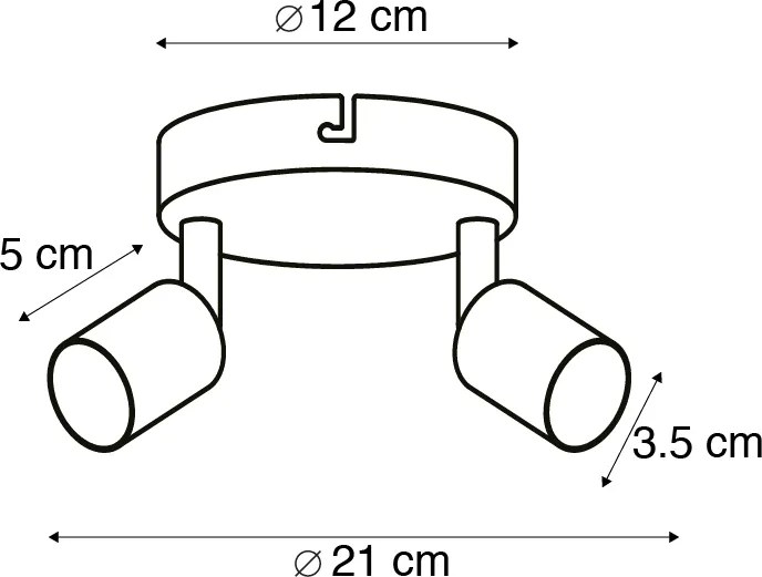 Faretto moderno bianco orientabile rotondo 2 luci - Jeany