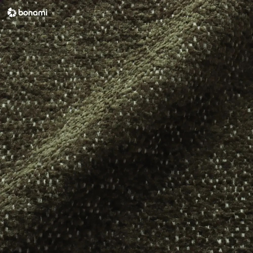 Divano angolare verde allungabile e con contenitore (penisola a destra/a L) con rivestimento in ciniglia Everest – Bobochic Paris