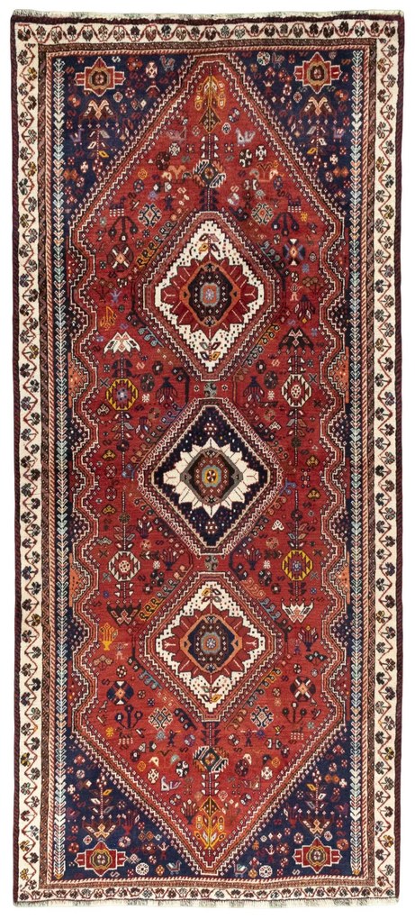 Shiraz Tappeto persiano 300x130 Rosso (Iran) Annodato A Mano