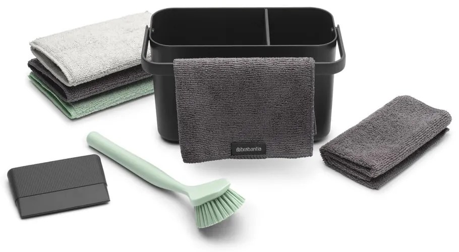 Set per lavare i piatti grigio scuro in plastica riciclata SinkSide – Brabantia