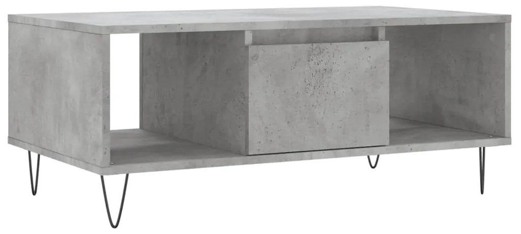 Tavolino salotto grigio cemento 90x50x36,5 cm legno multistrato