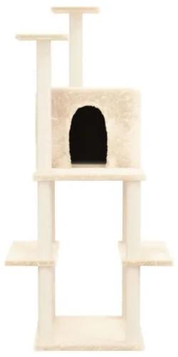 Albero per Gatti con Tiragraffi in Sisal Crema 144,5 cm