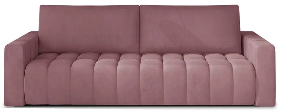 Divano rosa allungabile/con contenitore e rivestimento in velluto 247 cm Lazaro – ELTAP