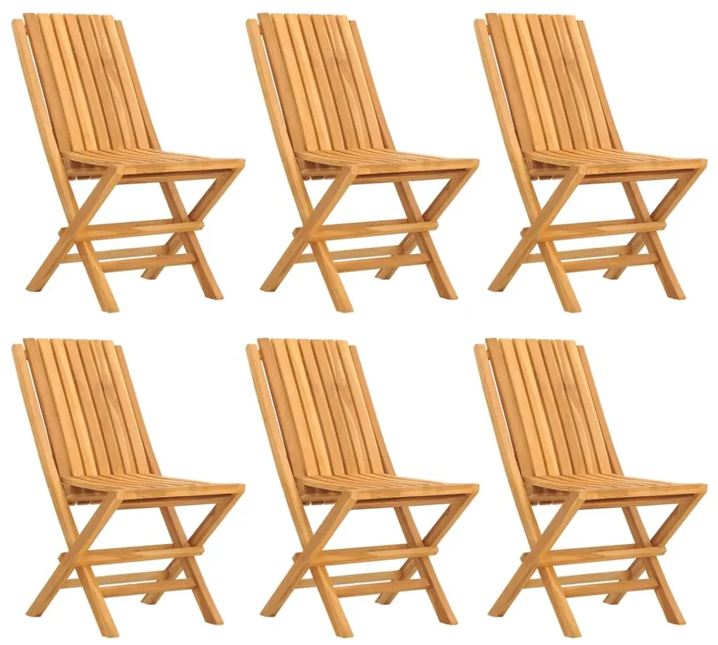 Sedie da giardino pieghevoli 6pz 47x47x89cm legno massello teak