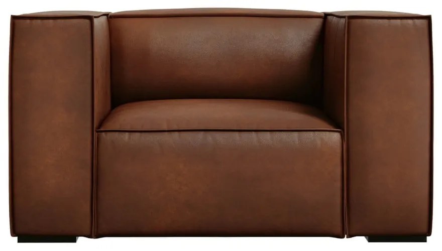 Poltrona in pelle marrone cognac Madame - Windsor &amp; Co Sofas