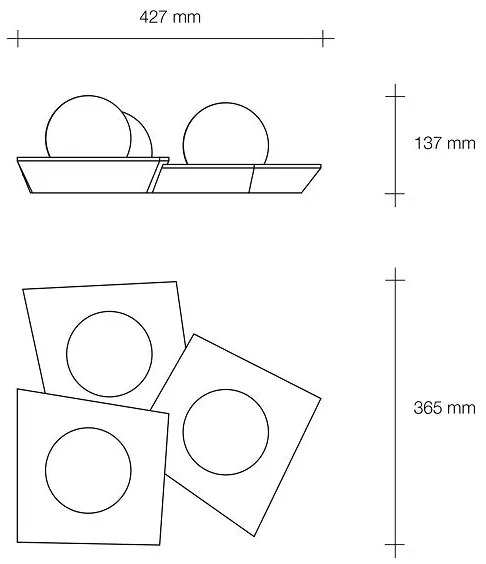 CICLADI Soffitto 3 Luci Sforzin Lampade in gesso