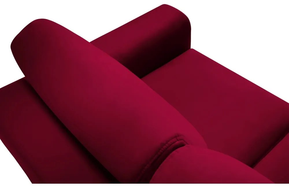 Divano rosso allungabile e con contenitore con rivestimento in velluto 235 cm Kyoto – Cosmopolitan Design