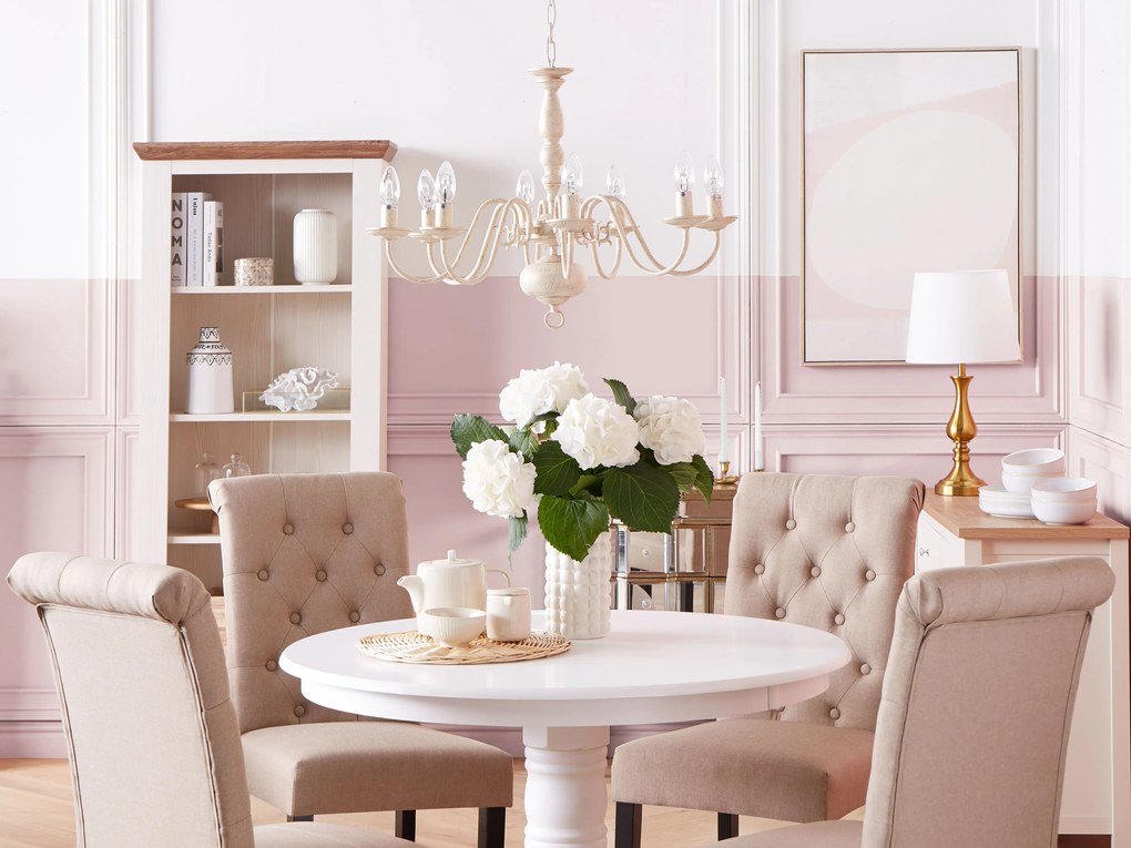 Lampadario candeliere bianco antico 98 cm BRITHON Beliani