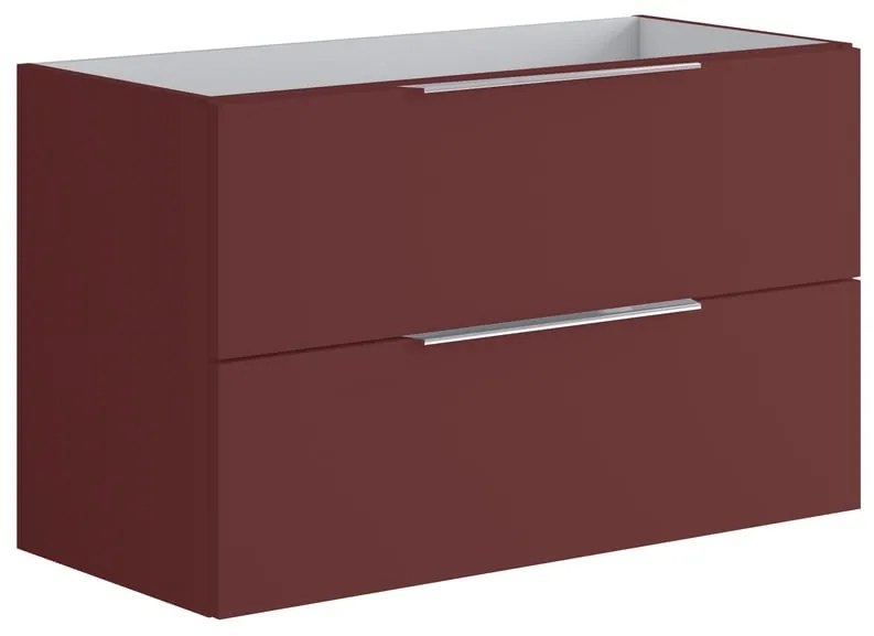 Mobile da bagno sotto lavabo Brera rosso opaco L 99.5 x H 60 x P 45.5 cm 2 cassetti, lavabo non incluso