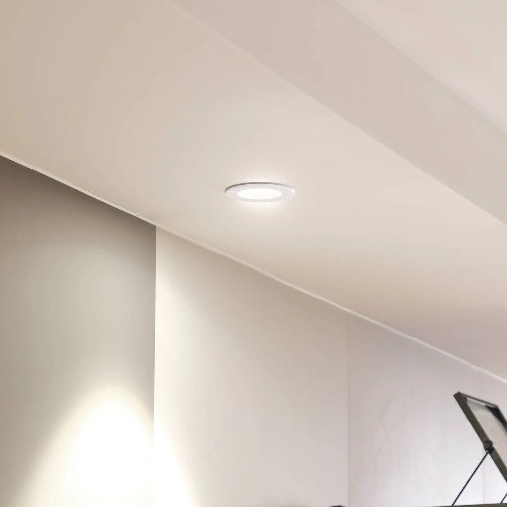 Faretto a LED Arcchio, bianco, 4.000K Aryx dimmerabile, Bianco / Opale, Soggiorno / Sala da pranzo, Alluminio, Moderno