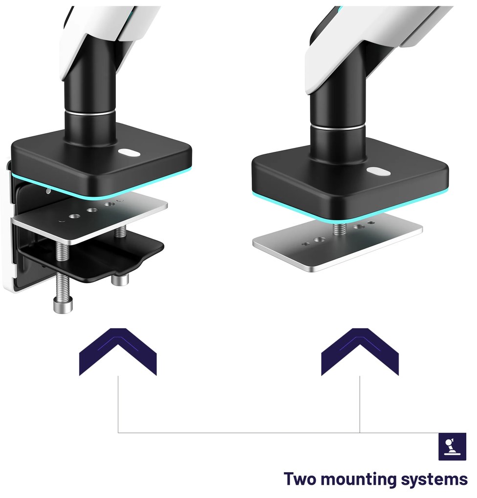 Supporto per monitor da scrivania LED RGB X-Arm