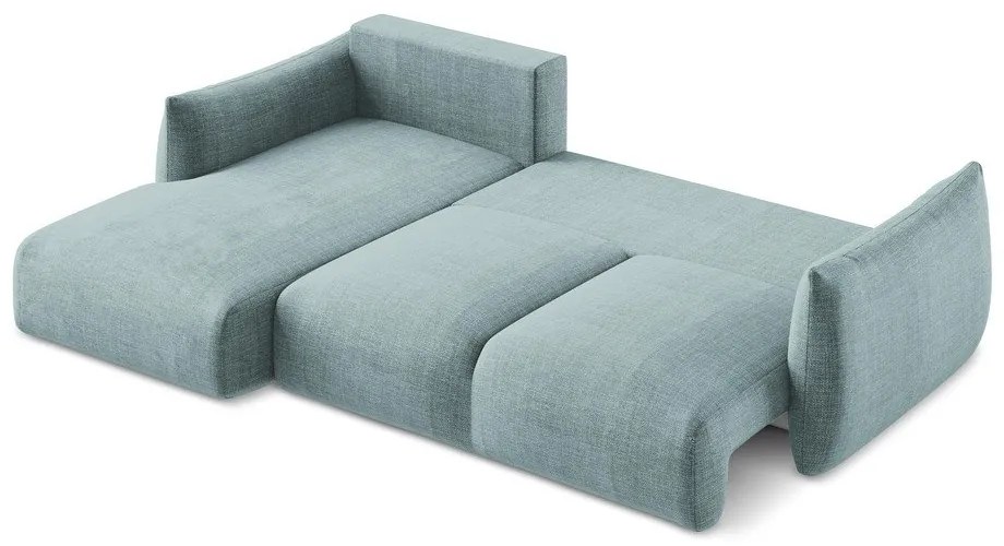 Divano angolare blu allungabile (con penisola a sinistra/con chaise lounge) Leila – Makamii