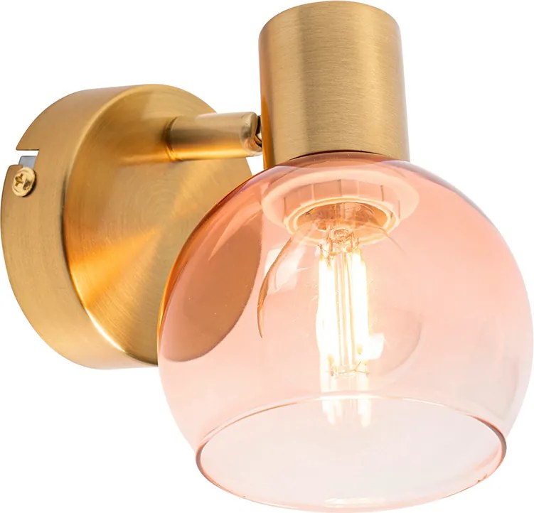 Faretto smart oro con vetro rosa incl. WiFi P45 - Vidro