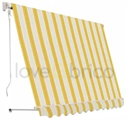 Tenda Da Sole Sangiorgio 300x250 A Caduta Senza Cassonetto Con Braccetti Telo Giallo A Righe