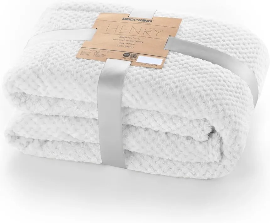 Coperta in microfibra bianca, 220 x 240 cm Henry - DecoKing