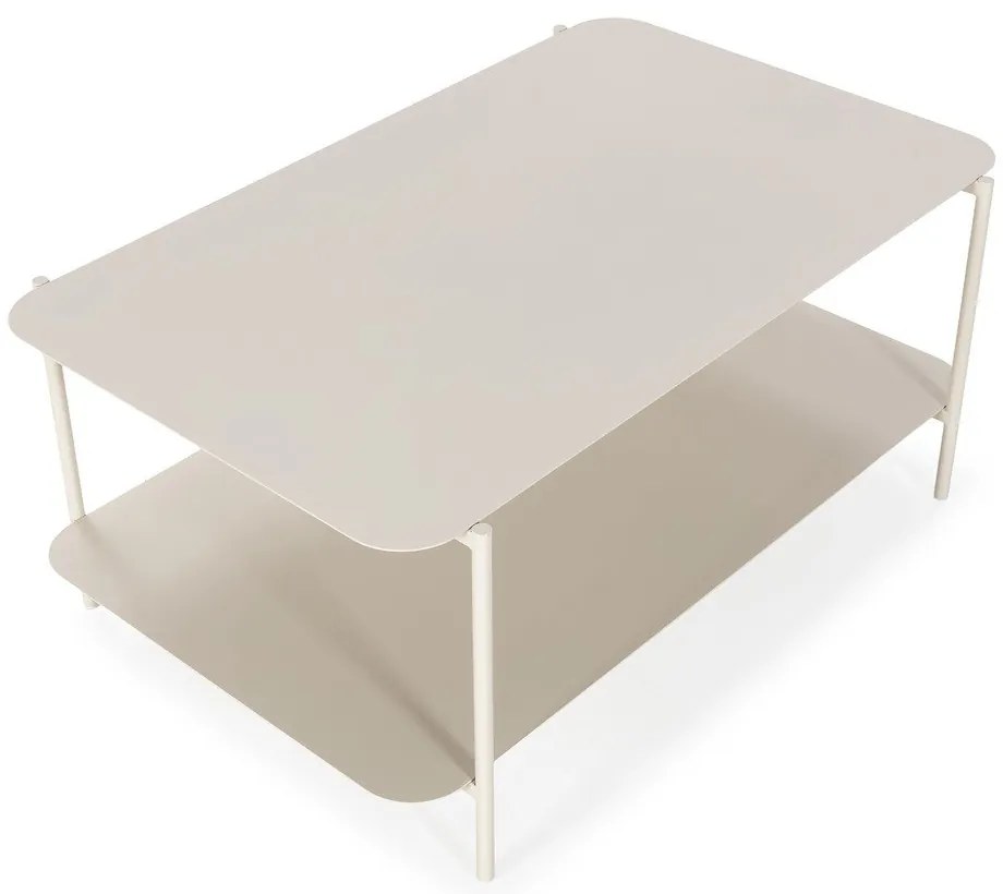 Tavolino da salotto color crema in metallo 58x90 cm Beatrix – MOME