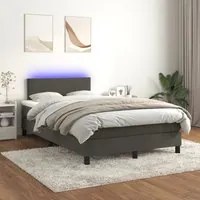 Letto a Molle con Materasso e LED Grigio Scuro 120x200 cm cod mxl 62278