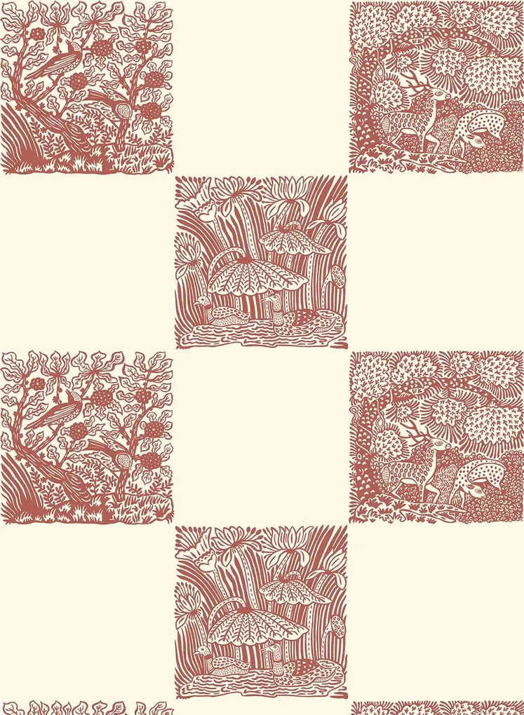 Josephine Munsey Tapete Animal Check - Red Topping/ Clarke White