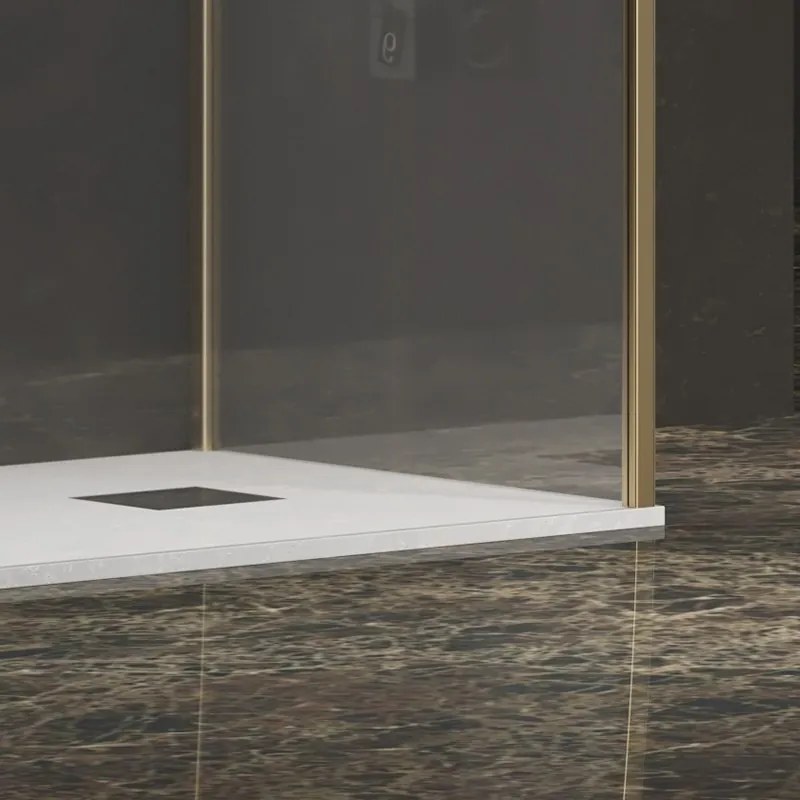 Box doccia angolare walk-in 80x110 cm profilo oro | KW4000G - KAMALU