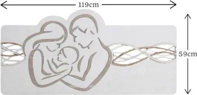 Capezzale quadro 59x119 cm legno laminato Sacra Famiglia Bianco
