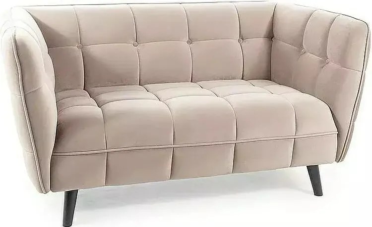 Divano Castello 2 in velluto beige - Blu28/wenge