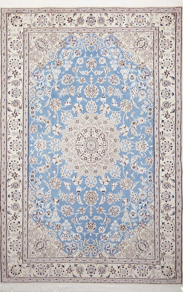 Nain Tappeto persiano 150 x 230 Blu (Iran) Annodato A Mano