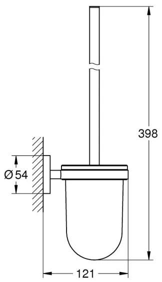 GROHE 40374001 - Set per la pulizia del WC ESSENTIALS 12,1 x 39,8 cm cromato