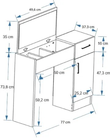 Toeletta INCI 108,8x77 cm pino atlantic/bianco