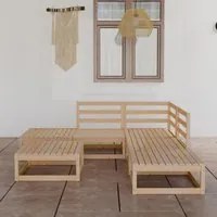 Set Divani da Giardino 6 pz in Legno Massello di Pino 3075499