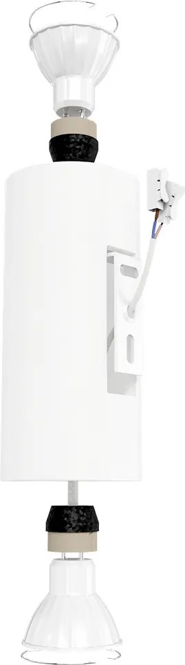 Applique da Parete 2xGU10 Cilindrica Ø75mm in Gesso Pitturabile