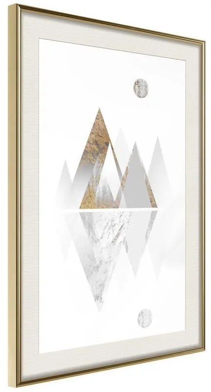 Poster  Sun and Mountains  Cornice Quadri Cornice d'oro con passe-partout, Larghezza x Altezza Home decor 30x45