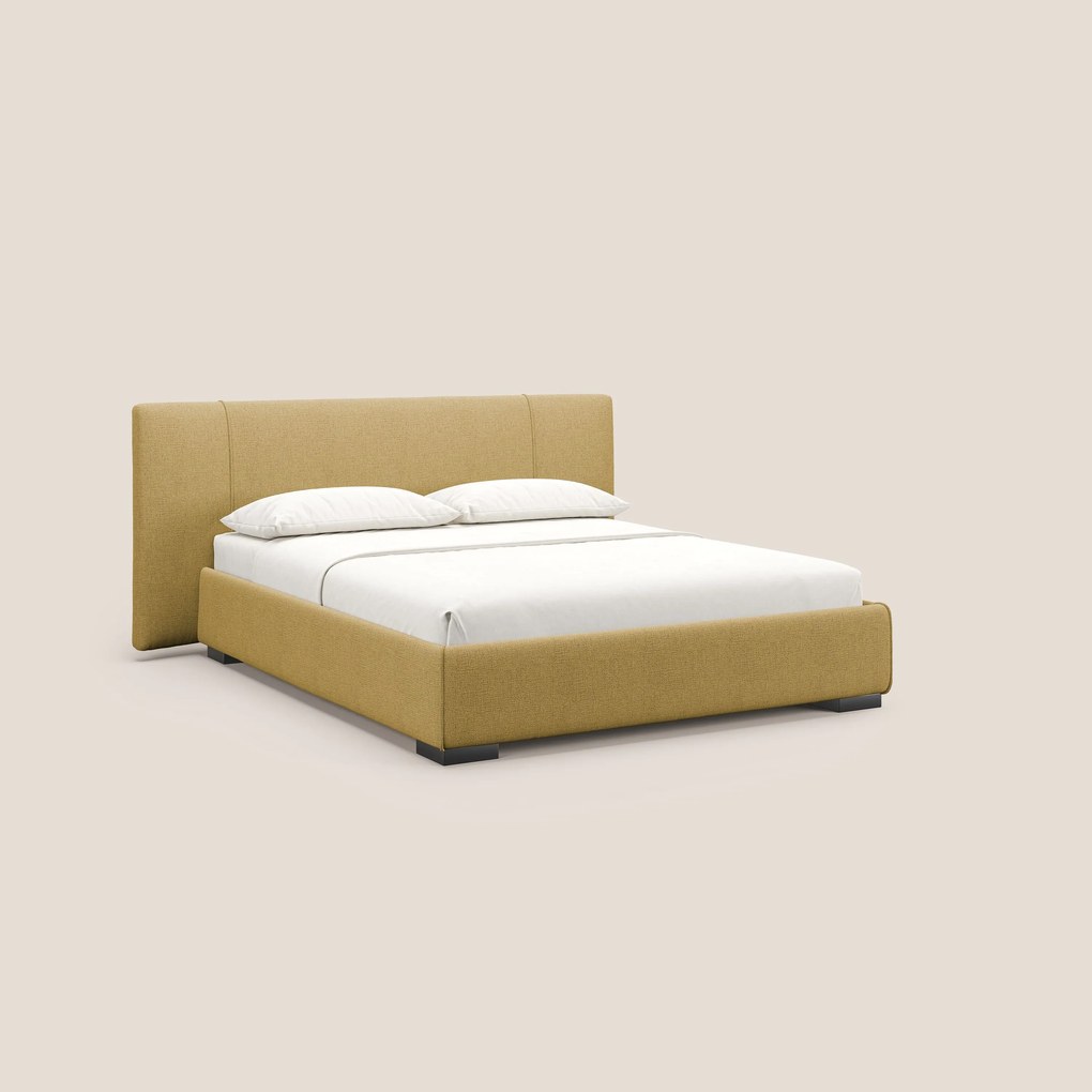 Omero letto imbottito contenitore sfoderabile in tessuto fiammato impermeabile T14 giallo