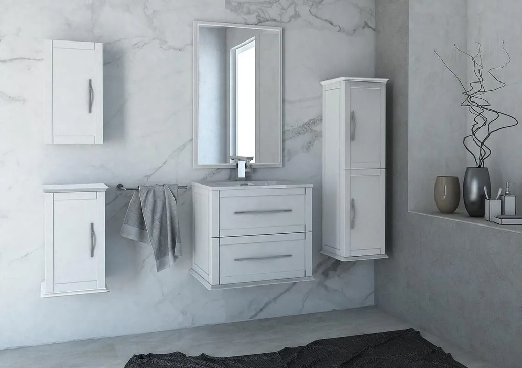 Colonna per mobile bagno Tiffany BADEN HAUS 2 ante P 32 x L 34 x H 114 cm bianco placcato mdf