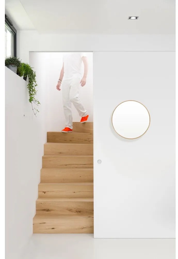 Specchio da parete con cornice in rovere Glance, ø 45 cm Galnce - Wireworks