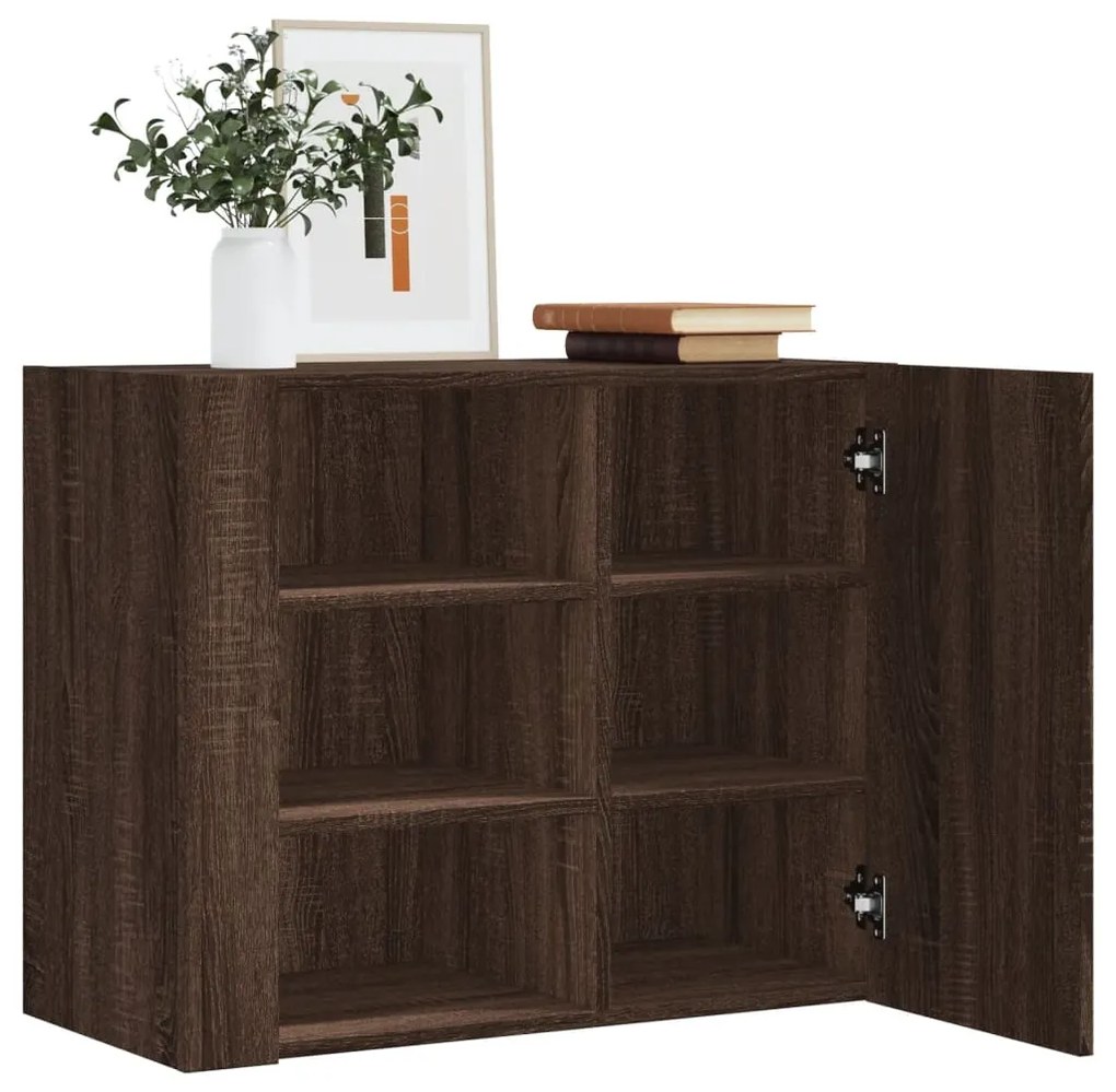 Armadietto A Muro Rovere Marrone 75x35x60 Cm İn Truciolato /