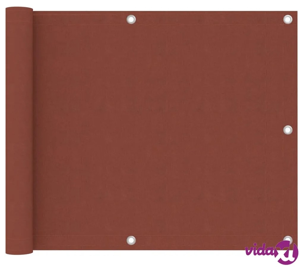 vidaXL Paravento da Balcone Terracotta 75x500 cm Tessuto Oxford