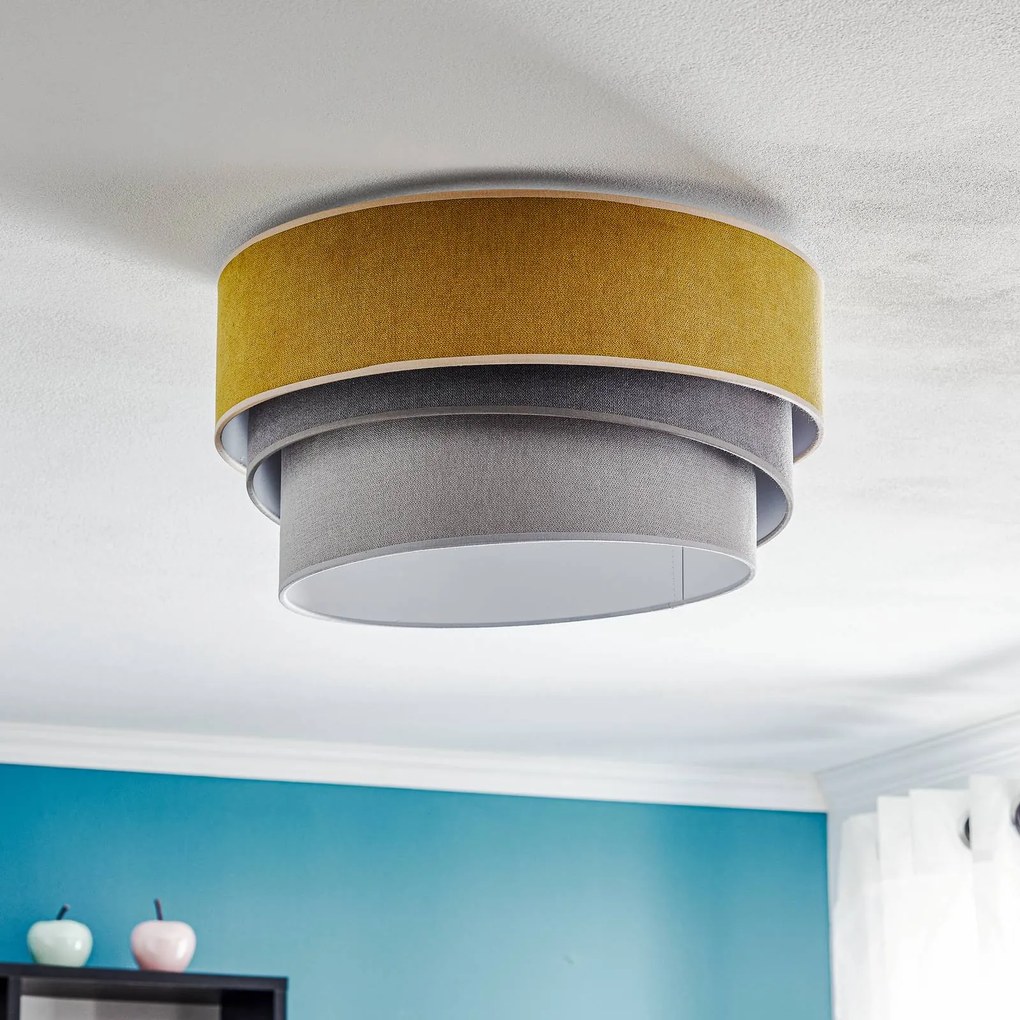 Duolla Plafoniera Pastell Trio Ø 45 cm senape/grigio/grigio chiaro