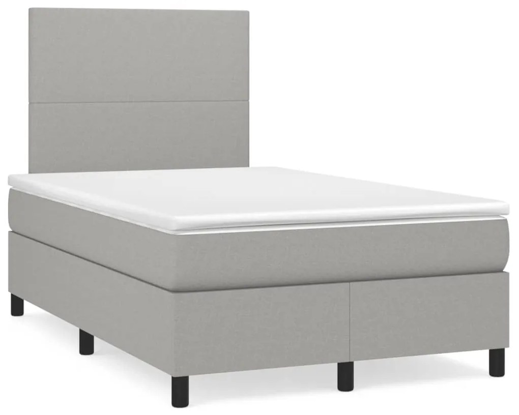 Giroletto A Molle Con Materasso Grigio Chiaro 120x190cm Tessuto /