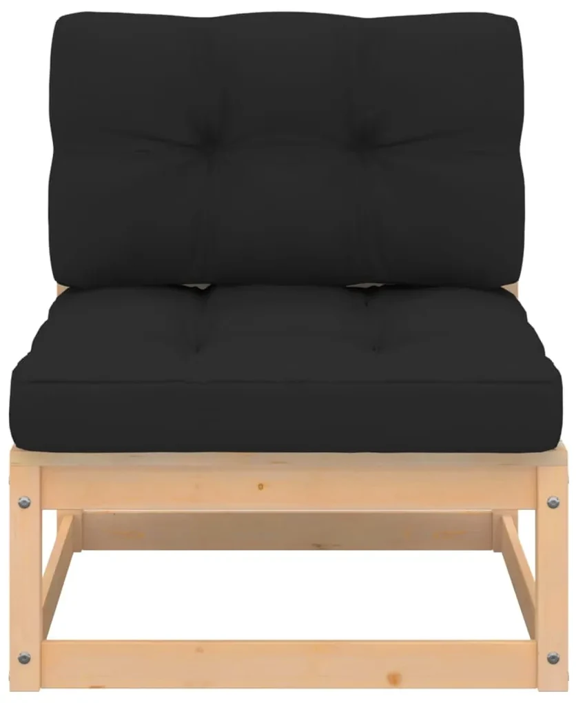 Set divani da giardino 4 pz con cuscini legno massello di pino