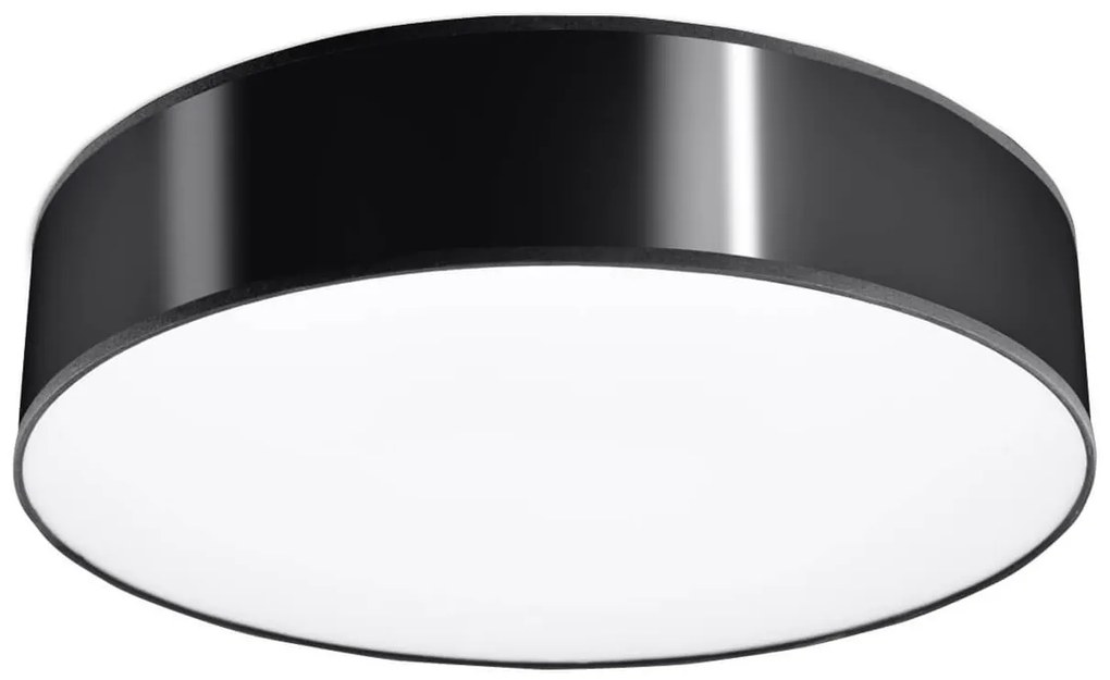 Plafoniera da Soffitto Rotonda in PVC 3xE27 ARENA 45 Nera da interno