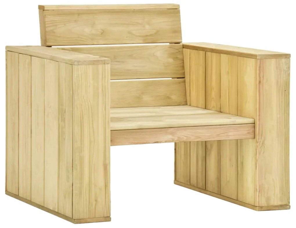 Set salotto da giardino 4 pz legno massello di pino impregnato