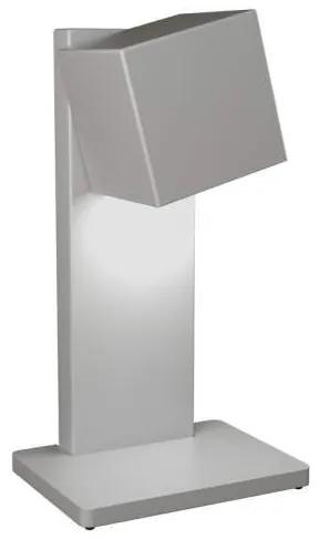 Lampada Scrivania-Ufficio Moderna Plate Metallo Grigio 1 Luce Gx53