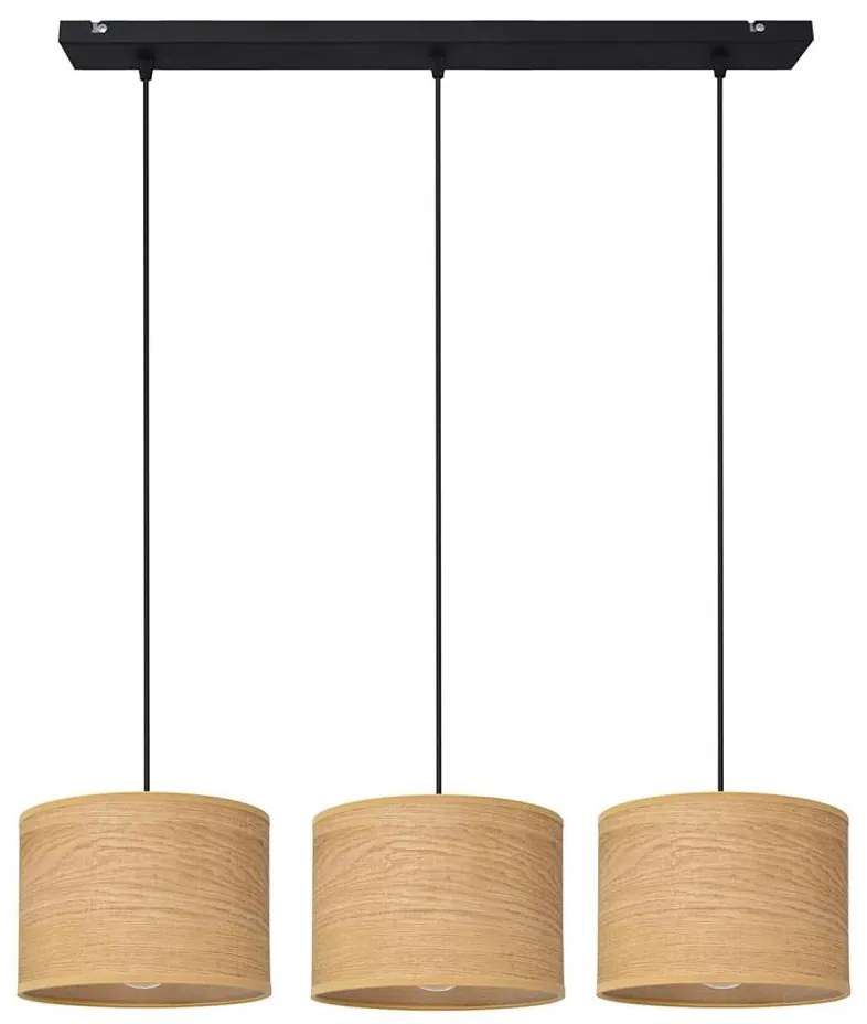 Lampadario a sospensione con filo ALBA 3xE27/15W/230V marrone/nero