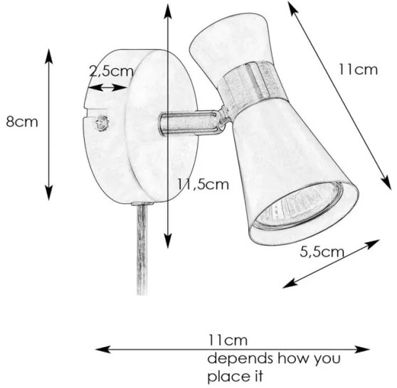 Markslöjd 108627- Faretto da parete FOLIE 1xGU10/7W/230V bianco/cromo opaco
