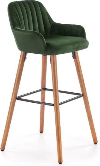 Sgabello da bar H-93 in velluto verde - H 98 cm