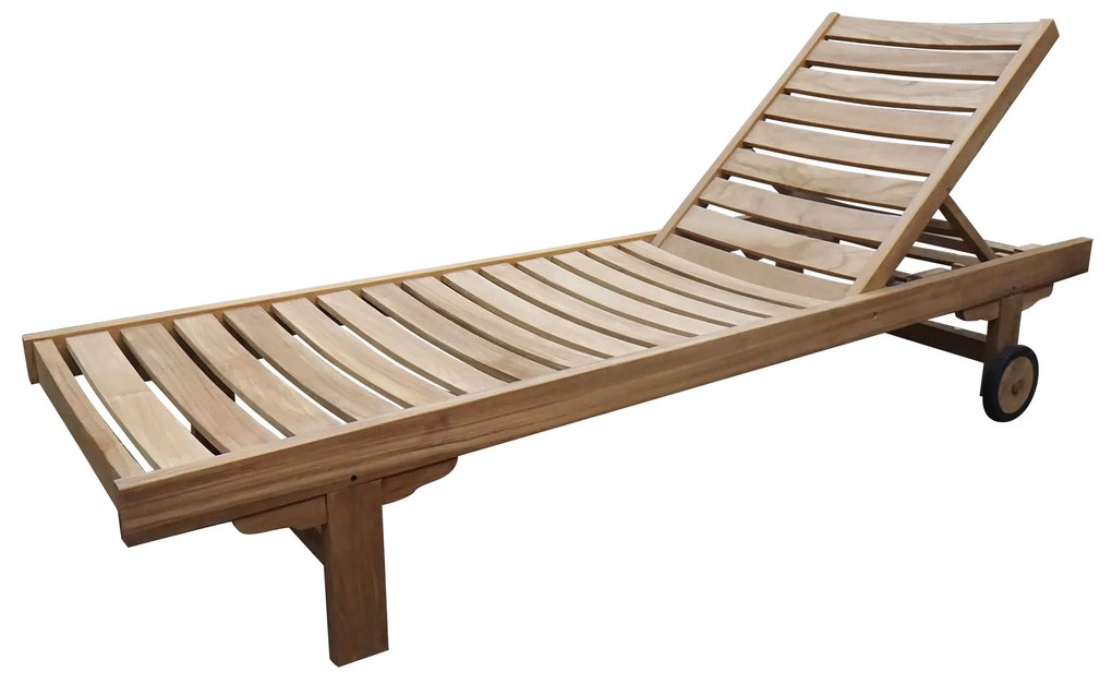 BANABA - lettino con ruote in teak