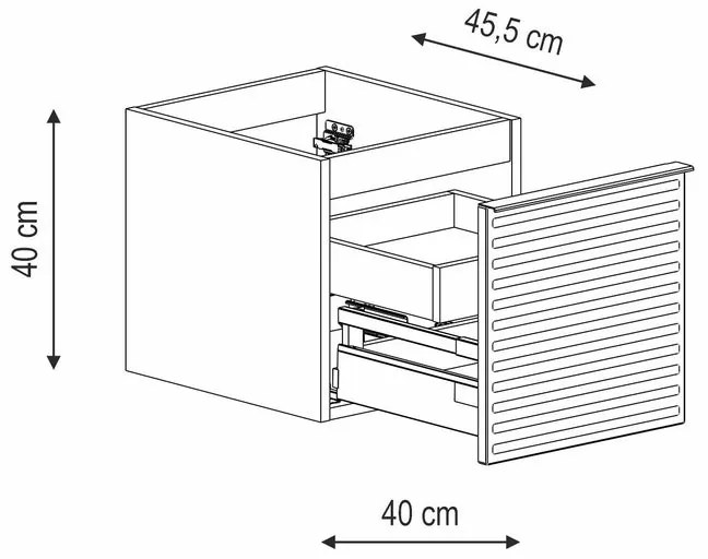 Struttura semi colonna da bagno Pixel2 cassetti laccato opaco indaco L 40 x H 40 x P 45.5 cm