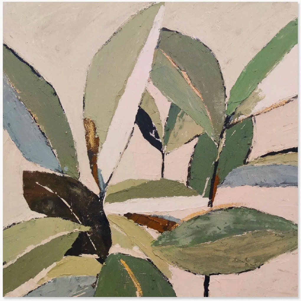 Quadro su tela dipinto a mano Foliage